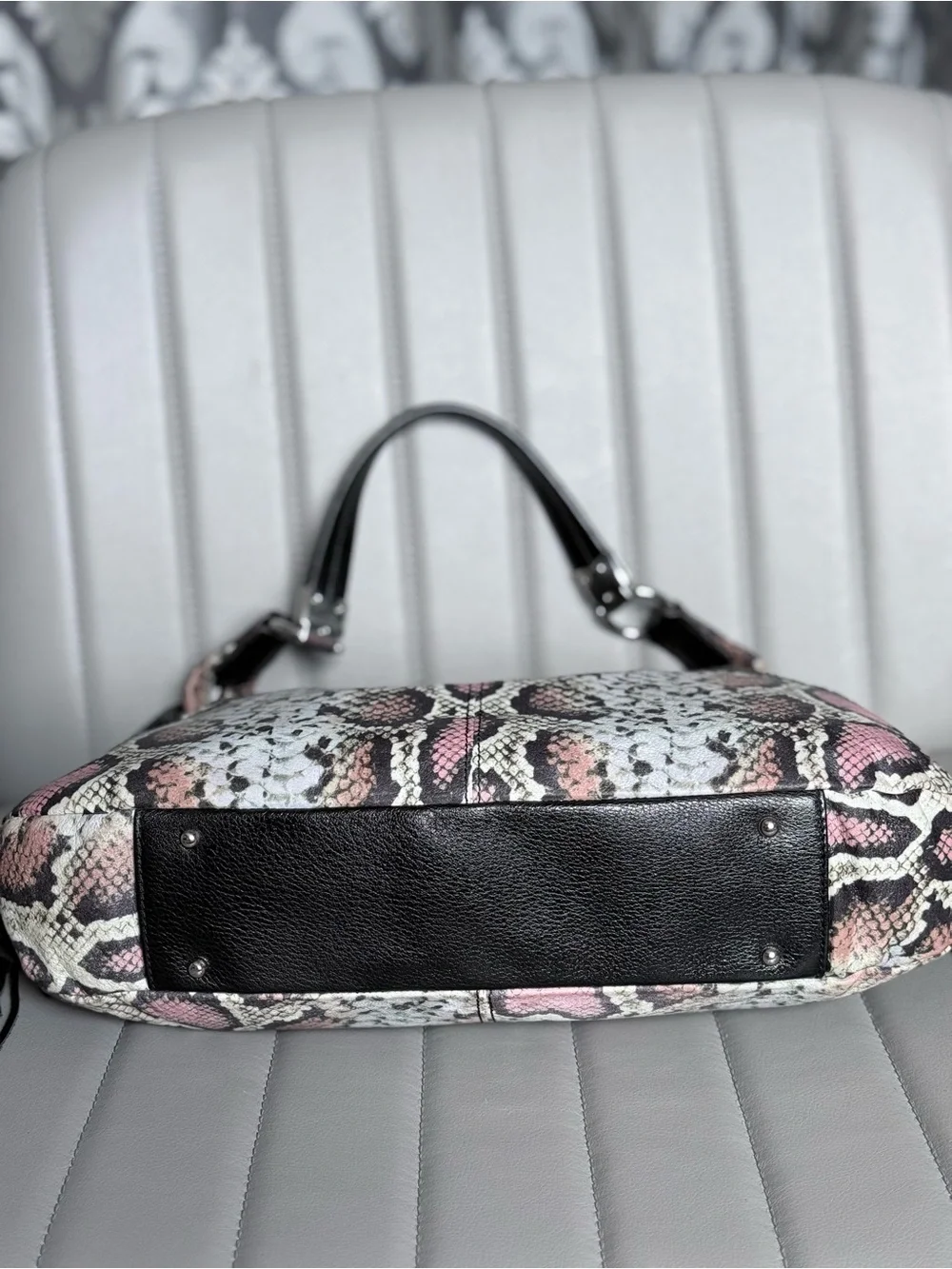 Aimee Kestenberg NWOT Fringe Hobo Snake-Print Western Chic Leather